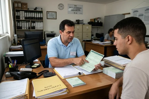 Despachante em Várzea Paulista auxiliando cliente com licenciamento veicular.